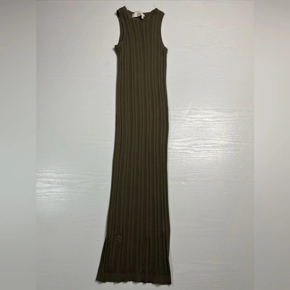 REMAIN Birger Christensen Gere Rib Knit Midi Dress Womens Small Green - Picture 2 of 11